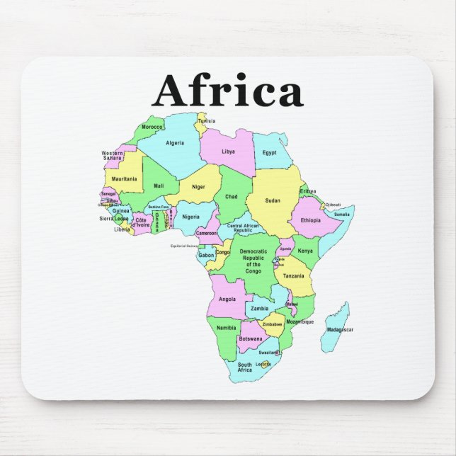Afrika - politisk karta musmatta (Framsidan)