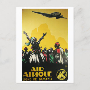 Afrika, resa med Luft, Vintage Vykort