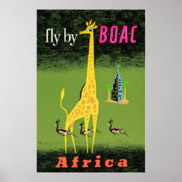 Afrika Resa Poster Afrikansk Konst BOAC Tryck