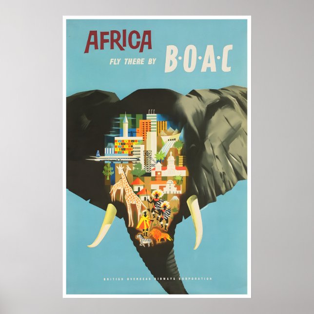 Afrika Resaaffisch African Art BOAC Airline Poster (Framsidan)