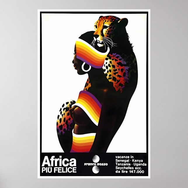 Afrika Resaaffisch Repro Afrikansk Väggkonsttryck Poster (Framsidan)