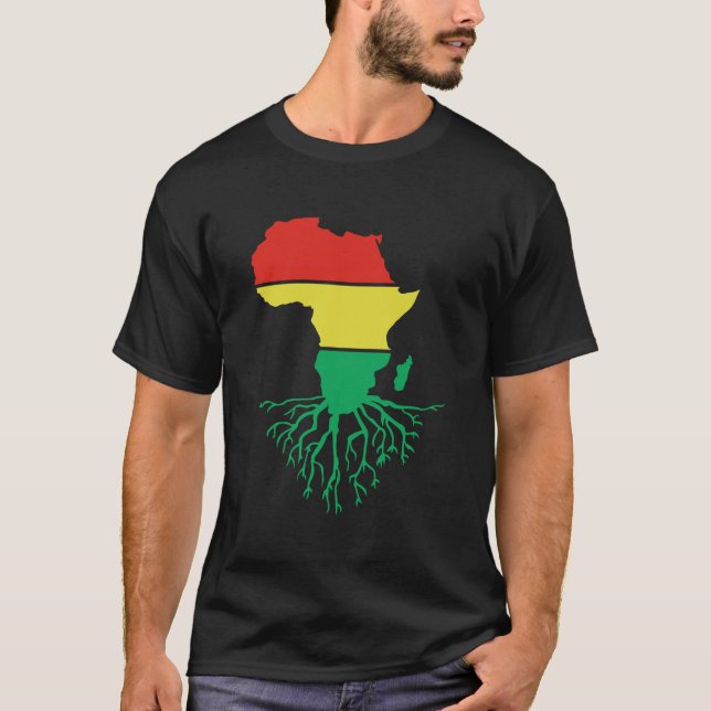 Afrika Root Afrocentric Black History African T Shirt (Framsida)