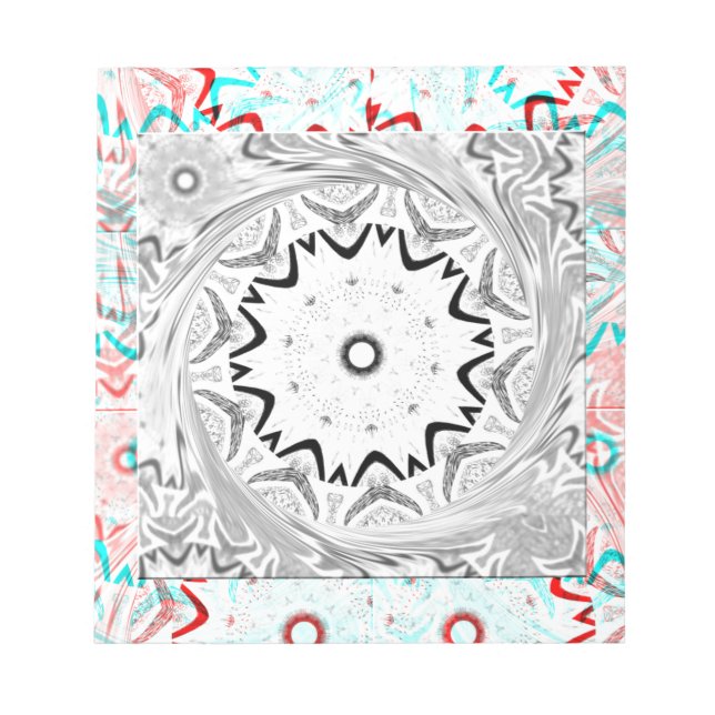 Afrika Rosa Cyan-geometri Anteckningsblock (Framsida)