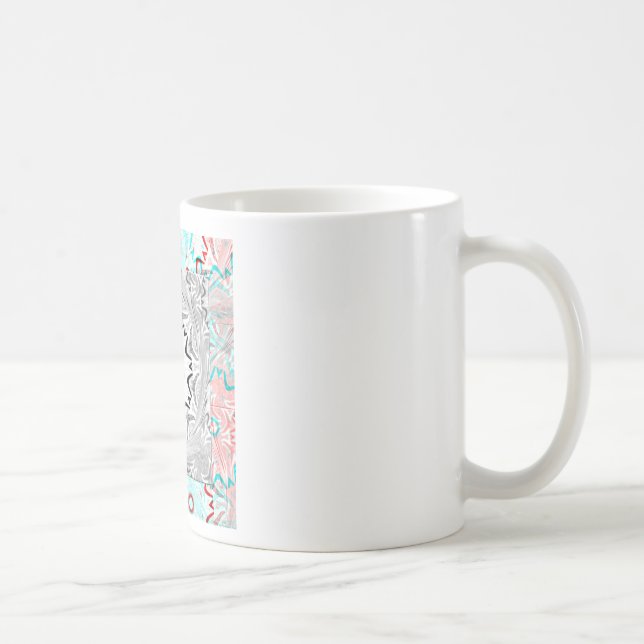 Afrika Rosa Cyan-geometri Kaffemugg (Höger)