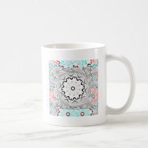 Afrika Rosa Cyan-geometri Kaffemugg