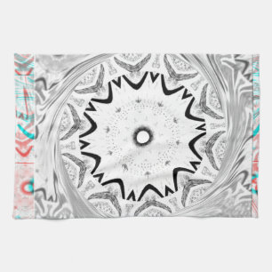 Afrika Rosa Cyan-geometri Kökshandduk