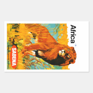 Afrika~ Sabena Rektangulärt Klistermärke
