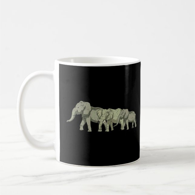 Afrika Safari Animal Elephant Family Elephant Kaffemugg (Vänster)