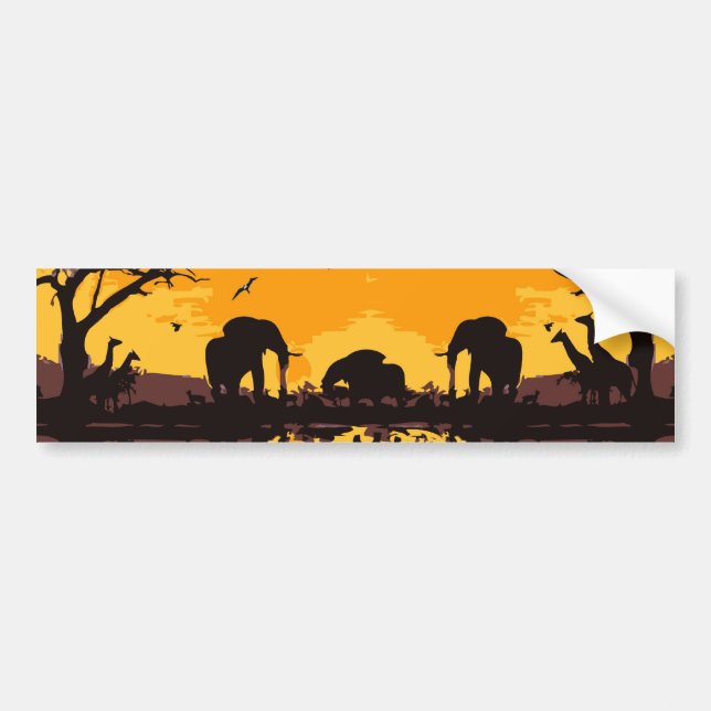 Afrika safari Bumper Sticker Bildekal (Framsidan)