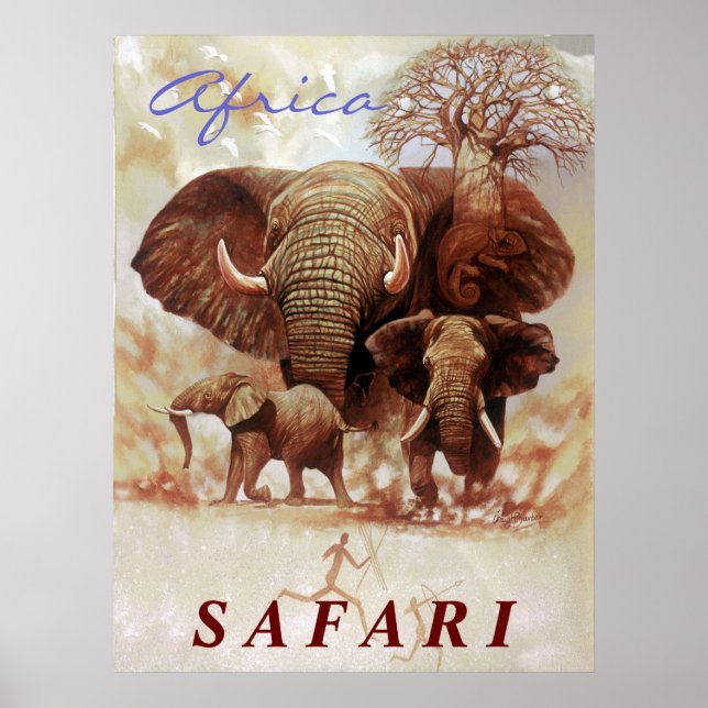 Afrika Safari- Ele- studien Poster (Framsidan)