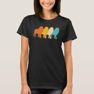 Afrika Safari Lejon Animal Kung Retro Lejon T Shirt