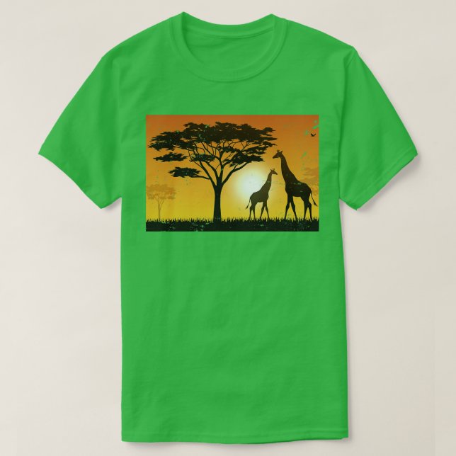 Afrika Safari Savannah Giraffe T Shirt (Design framsida)