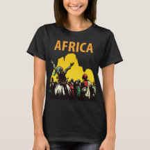 Afrika Safari Solnedgång Vibrant Resa T-Shirt