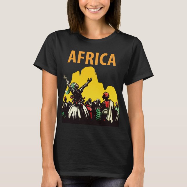 Afrika Safari Solnedgång Vibrant Resa T-Shirt (Framsida)
