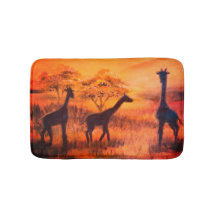 Afrika Safari Steppe Giraffen Badvorleger