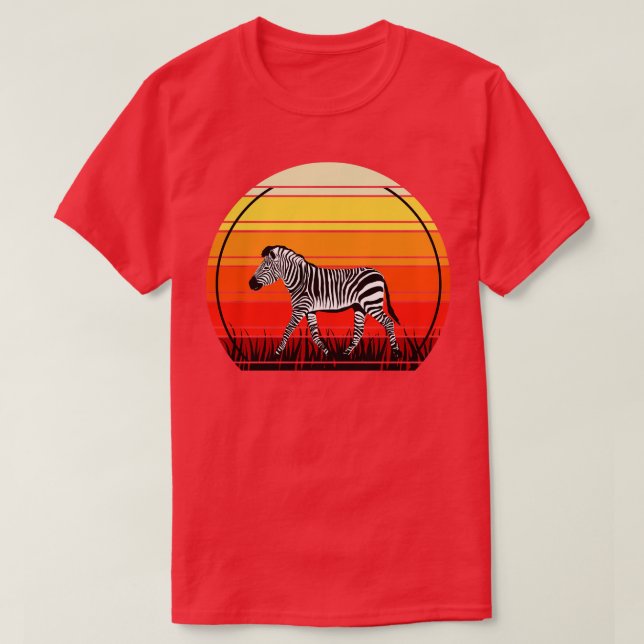 Afrika Safari Sunset Zebra T Shirt (Design framsida)