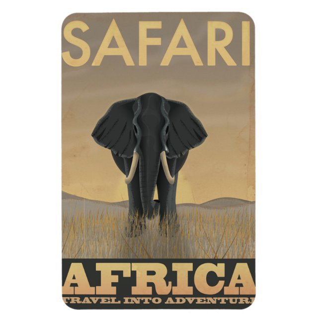 Afrika Safari vintage reseaffisch Magnet (Vertikal)