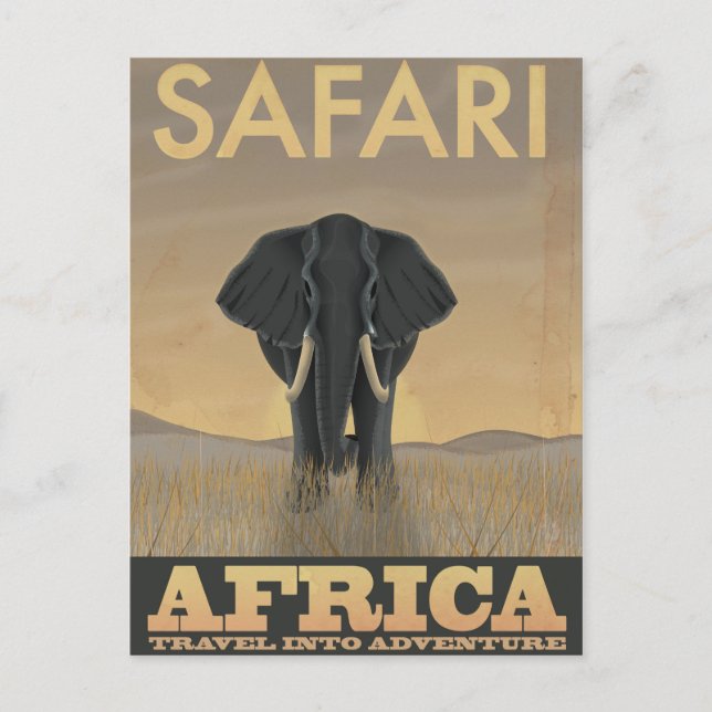 Afrika Safari vintage resemapposters Vykort (Framsida)