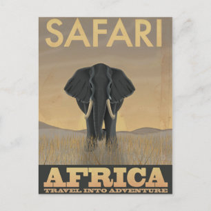 Afrika Safari vintage resor poster Vykort