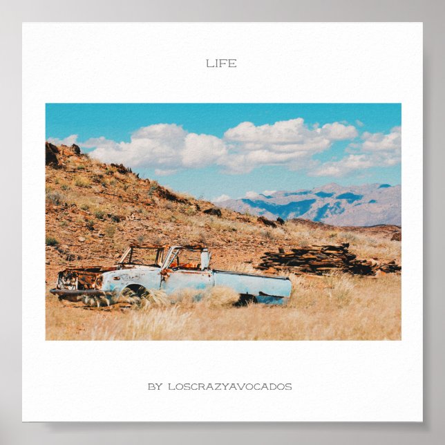 Afrika Savannah Gräs Berg Liv Affisch (Framsidan)