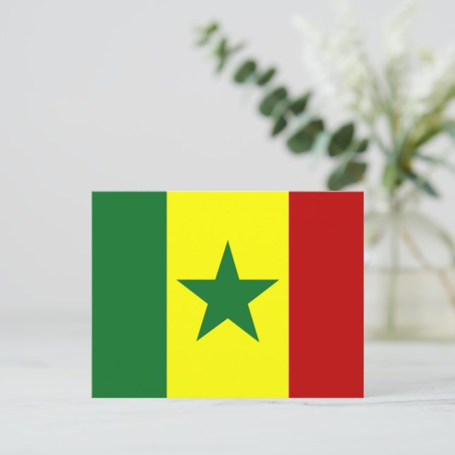 Afrika: Senegals flagga Vykort (Stående Fram)