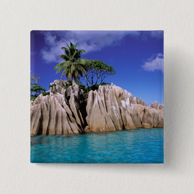 Afrika, Seychellerna, La Digue Island. Granit Knapp (Framsida)