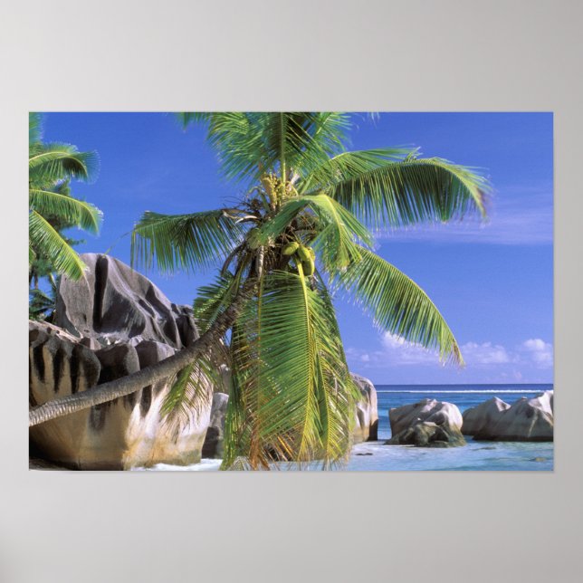 Afrika, Seychellerna, La Digue Island. Granit Poster (Framsidan)