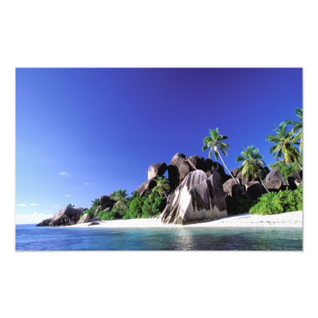 Afrika, Seychellerna, La Digue-ön. Granit 3 Fototryck (Framsidan)