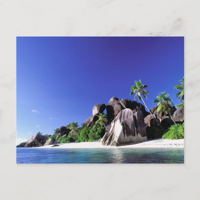 Afrika, Seychellerna, La Digue-ön. Granit 3 Vykort (Framsida)