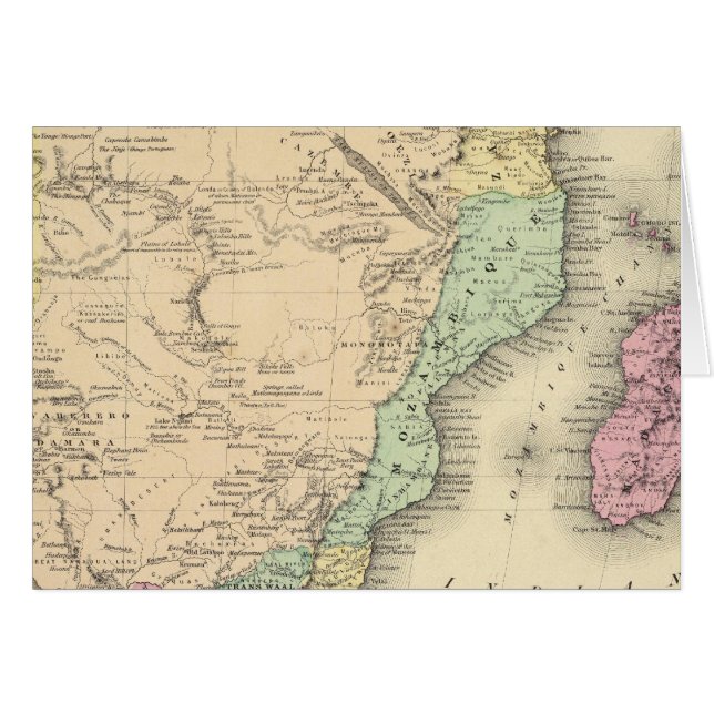 Afrika södra Lakan Hälsningskort (Framsidan Horizontal)