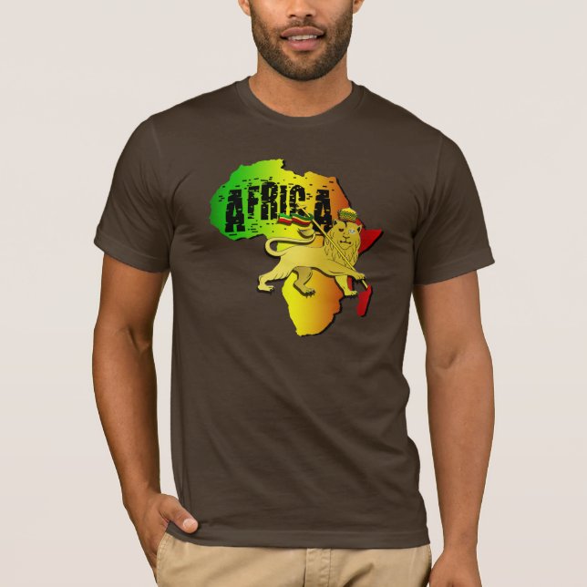 Afrika som är lejon av Zion den lejona reggaen T-shirt (Framsida)