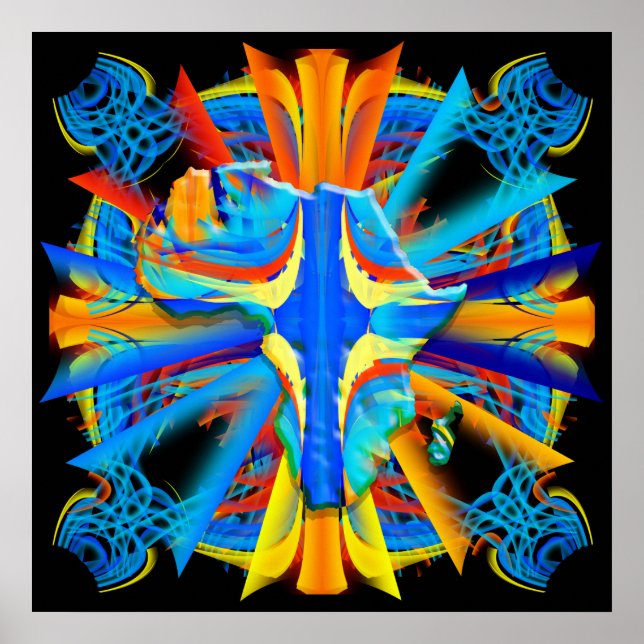 Afrika Stigning Afrika revolution i teckning Poster (Framsidan)