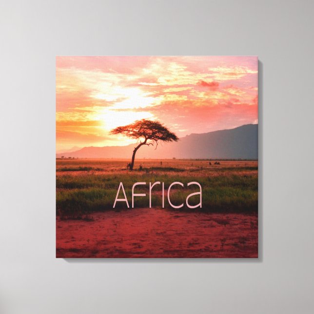 Afrika Sunset African Canvastryck (Framsida)