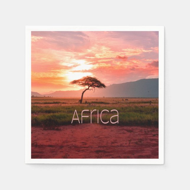 Afrika Sunset African Pappersservett (Framsidan)