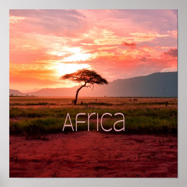 Afrika Sunset African Poster (Framsidan)