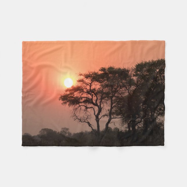 Afrika Sunset Träd Nature Landscapes Himmel Fleecefilt (Framsidan (Horisontell))