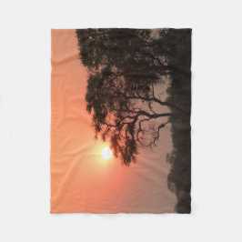 Afrika Sunset Träd Nature Landscapes Himmel Fleecefilt