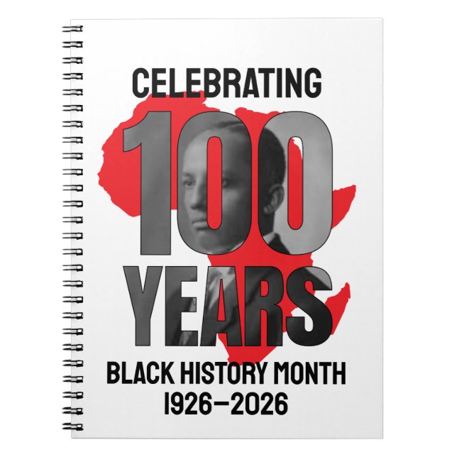 Afrika SVARTA HISTORIE MÅNADEN CENTENNIAL  Anteckningsbok (Framsidan)