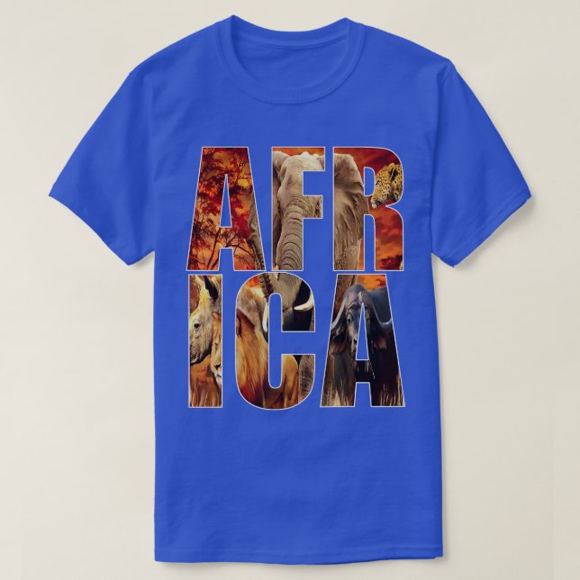 Afrika T Shirt Afrika Big 5 Tee Sydafrika Safa (Design framsida)