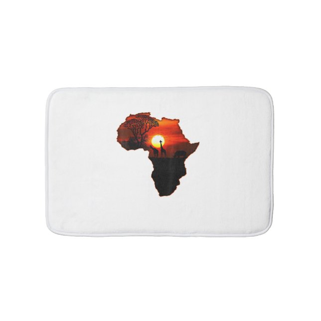 Afrika T Shirt Karta i Afrika Sydafrikanska Sol Badrumsmatta (Framsidan)