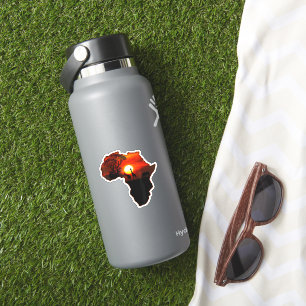 Afrika T Shirt Karta i Afrika Sydafrikanska Sol Klistermärken