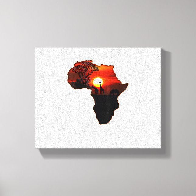 Afrika T-Shirt Karta Över Afrika Tee Södra Afrika  Canvastryck (Framsida)