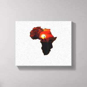 Afrika T-Shirt Karta Över Afrika Tee Södra Afrikas Canvastryck