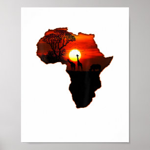 Afrika T-Shirt Karta Över Afrika Tee Södra Afrikas Poster