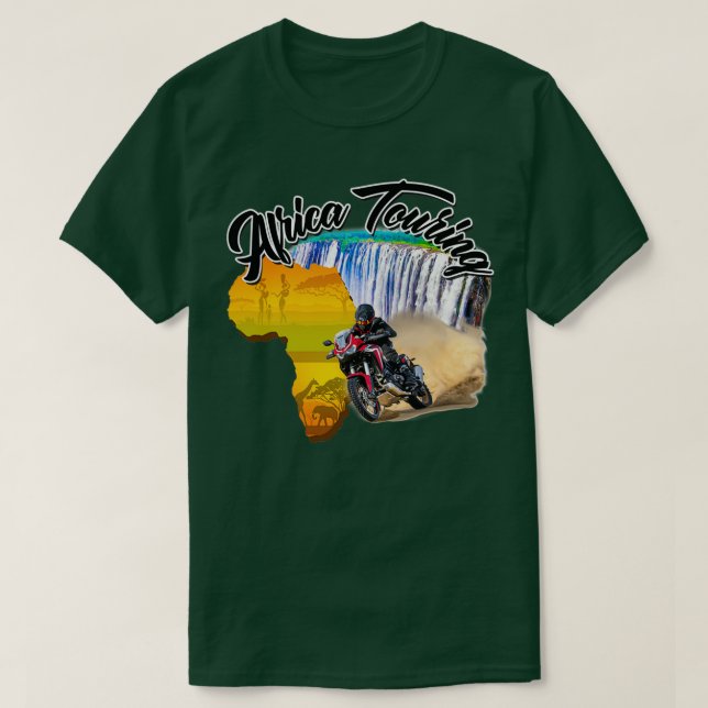 Afrika Toring Twin Motorcycle Nature Offroad Cycle T Shirt (Design framsida)