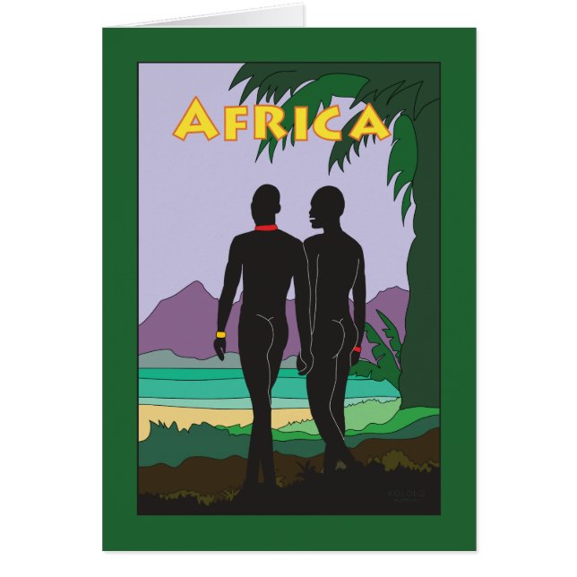 Afrika Travel Gay Hälsningskort (Framsidan)