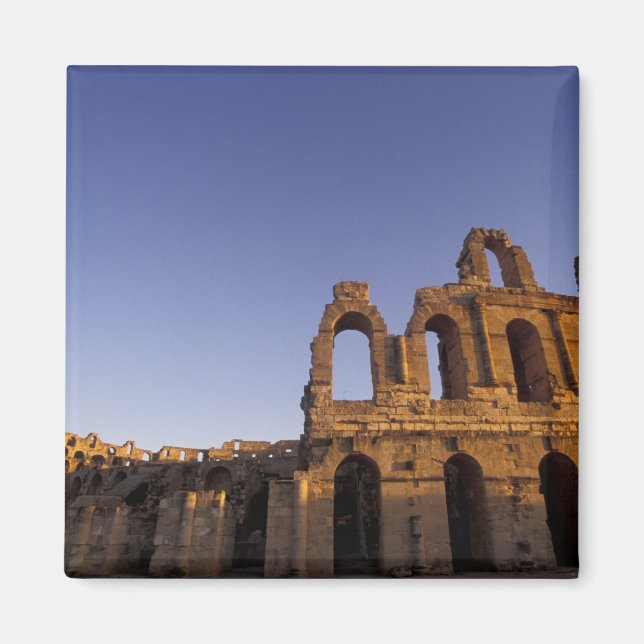 Afrika, Tunisien, El Jem. Ruiner efter en romersk  Magnet (Framsidan)