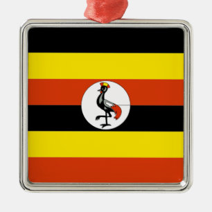 Afrika:Ugandas Flagga Julgransprydnad Metall