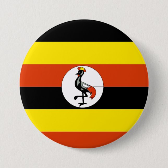Afrika: Ugandas Flagga Knapp (Framsida)