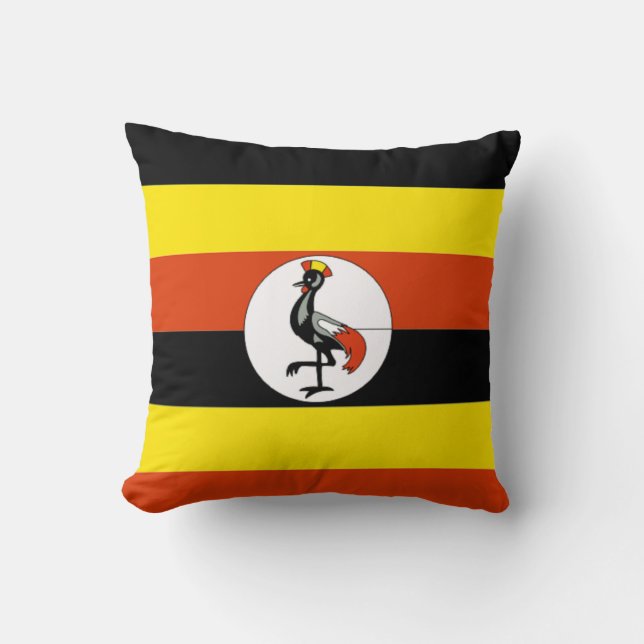 Afrika: Ugandas Flagga Kudde (Framsida)
